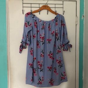 Floral off shoulder dress